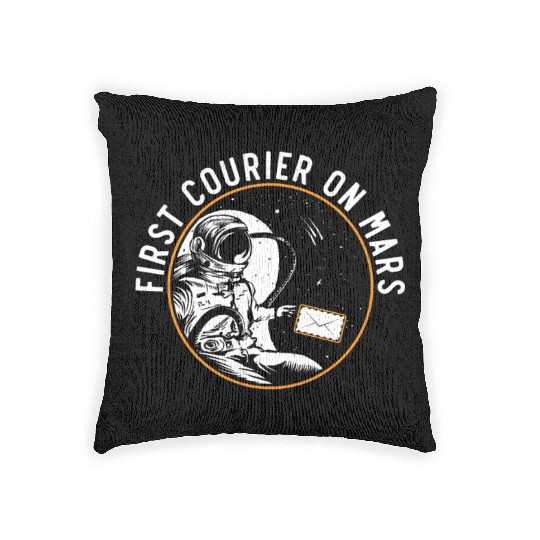 First Courier On Mars Postal Worker Mail Escort Woven Pillows