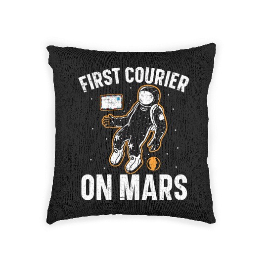 First Courier On Mars Postal Worker Mail Escort Woven Pillows