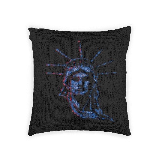 Statue Of Liberty 4th Of July American US Flag Woven Pillows