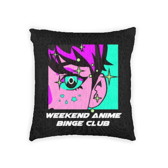 Weekend Anime Binge Club Kawaii Japanese Cute Japa Woven Pillows