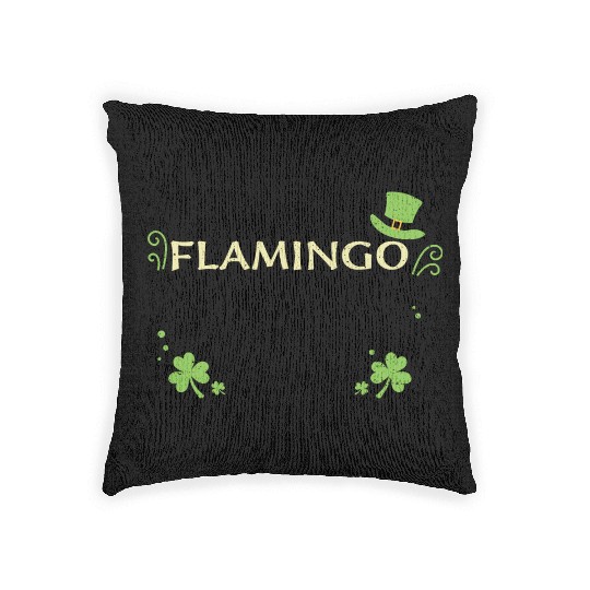 Flamingo - St. Patrick's Day Woven Pillows
