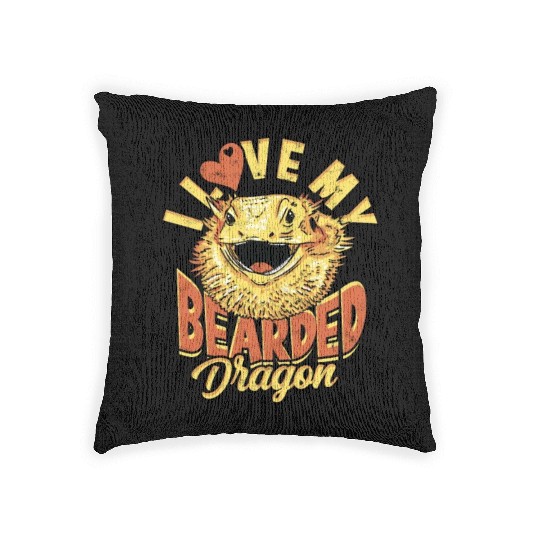 I Love My Bearded Dragon - Reptile Woven Pillows
