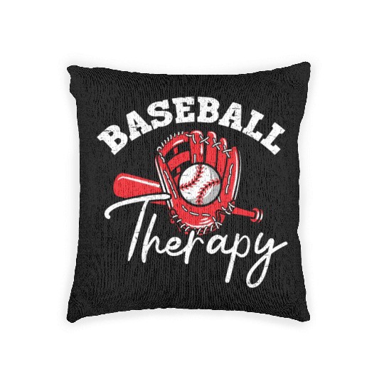 Baseball Therapy Baseball Player Baseball Coach Woven Pillows