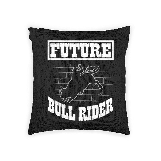 Future Bull Rider Bull Riding Western Rodeo Cowboy Woven Pillows