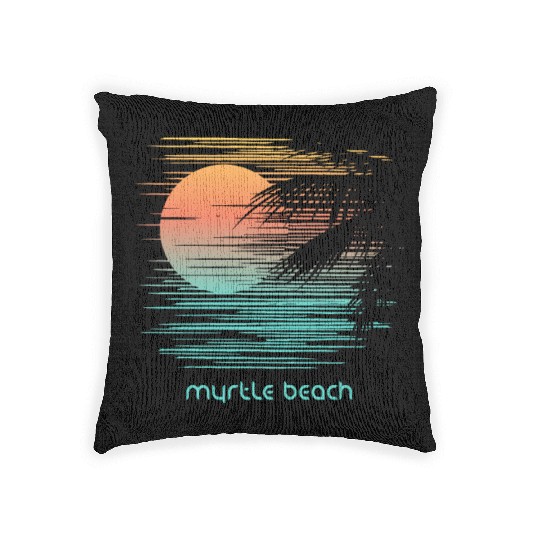 Artistic Myrtle Beach South Carolina Palm Tree Woven Pillows