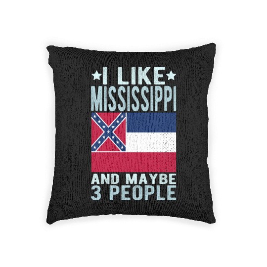 Mississippi Flag US State Woven Pillows