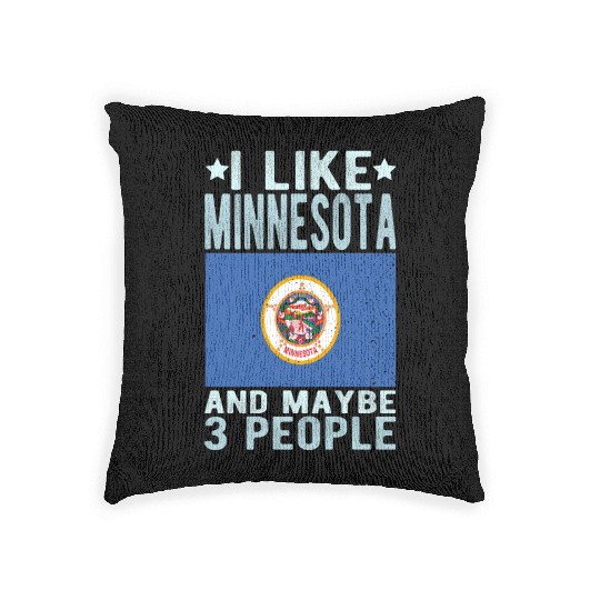Minnesota Flag US State Woven Pillows