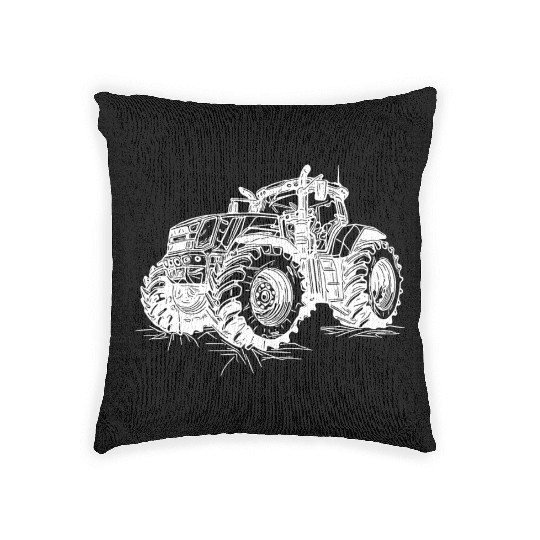 Large Field Tractor Farm Harvesting Tractor Woven Pillows