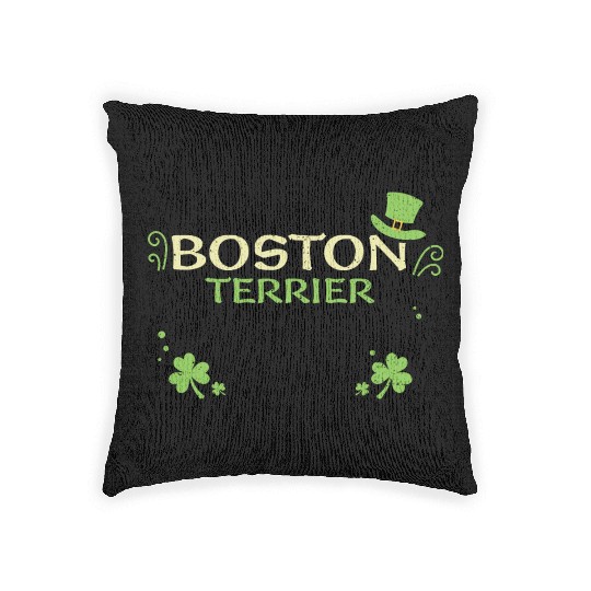 Boston Terrier - St. Patrick's Day Woven Pillows