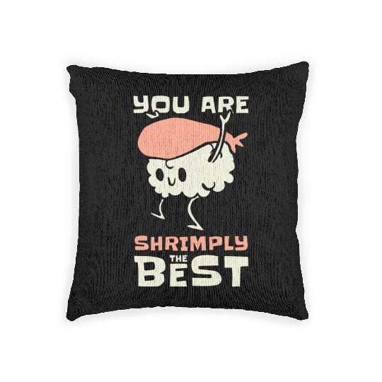 Asian Food Sushi Shrimp Food Sushi Lover Design Woven Pillows