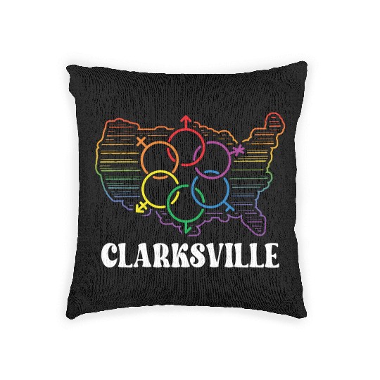 Clarksville Pride Month Pride Flag LGBT Community Woven Pillows