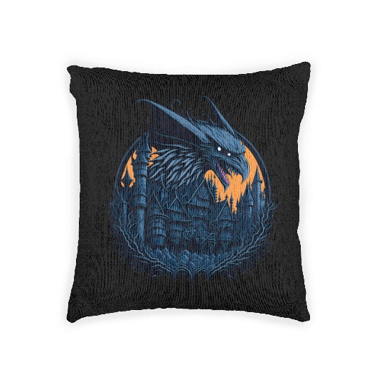 The raven dragon Woven Pillows