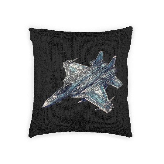 FIghter jet Woven Pillows