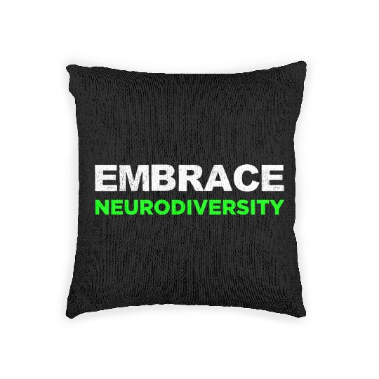 Neurodiversity Embrace ADHD Autism ASD Rainbow Woven Pillows
