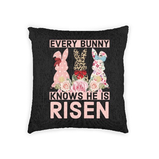 Funny Easter Jesus, Every Bunny Knows He Is Risen Woven Pillows