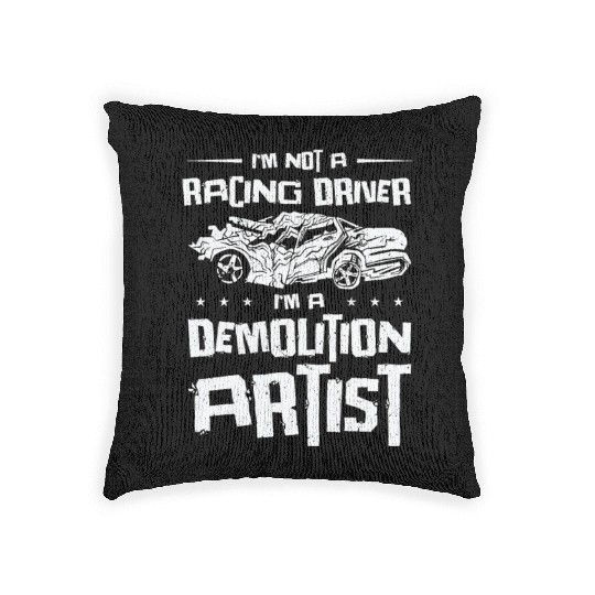 Demolition Derby Car Demo Driver Woven Pillows