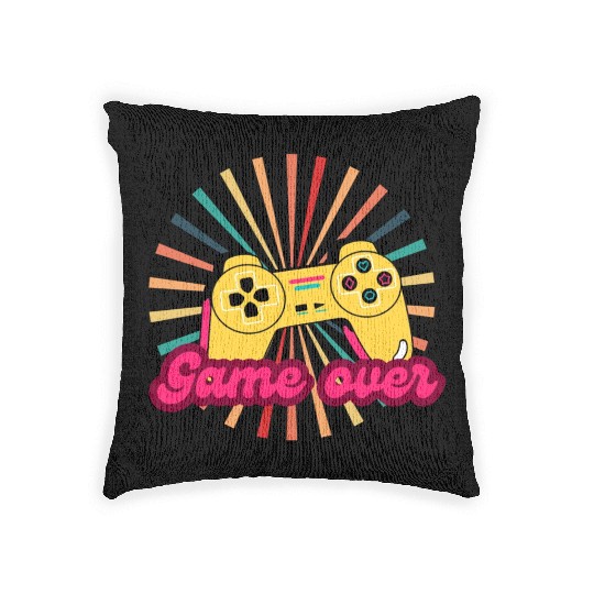 Retro games painting Woven Pillows
