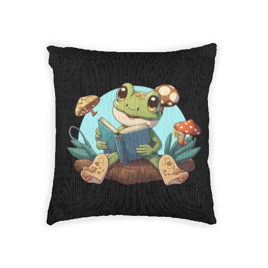 Cottagecore Mushroom Aesthetic Nature Conservation Woven Pillows