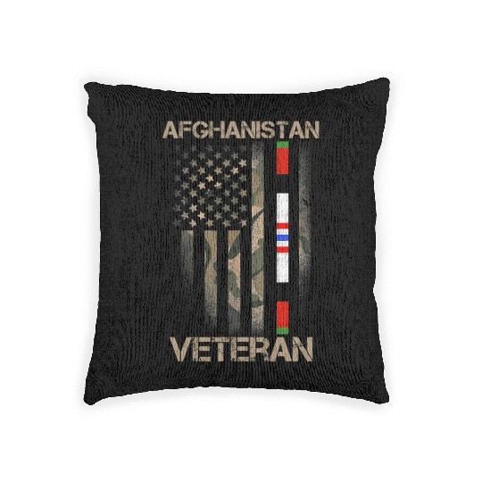 Afghanistan Veteran American US Flag Proud Army Mi Woven Pillows