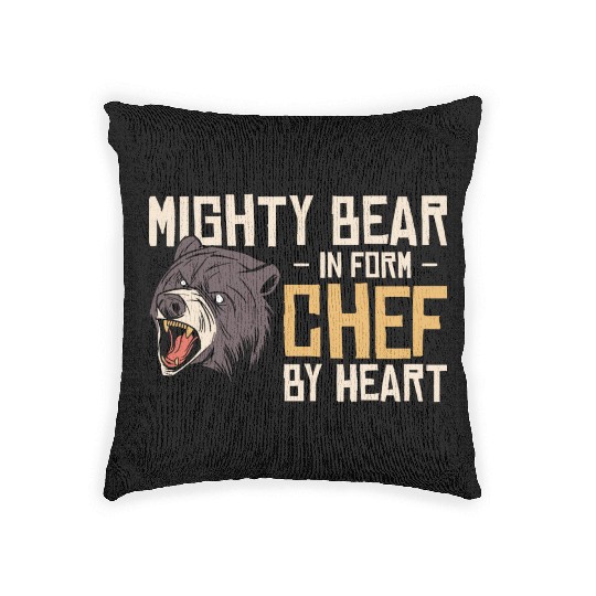 Chef Beast Animal Lover Bear Cooking Meals Woven Pillows