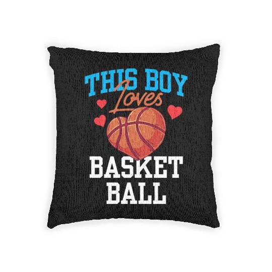 This Boy Loves Basketball Coach Match Player Team Woven Pillows