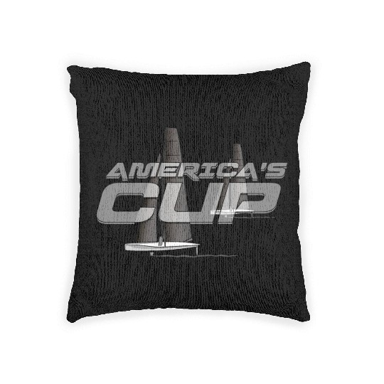 America s cup white Woven Pillows