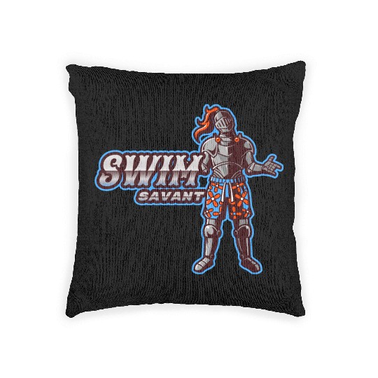 Swim Savant | Knight With Swim Trunks Woven Pillows