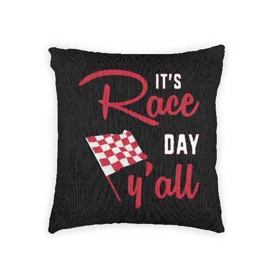 Dirt Track Racing Racer Its Race Day Yall Woven Pillows
