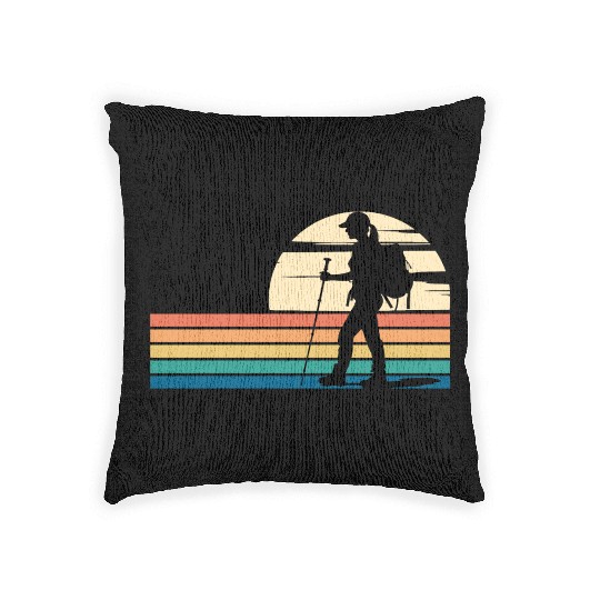 Hiking Female Hiker Colorful Woven Pillows