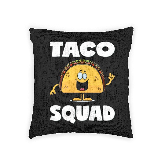 Taco Squad Vintage Funny Parties Tacos Love Woven Pillows