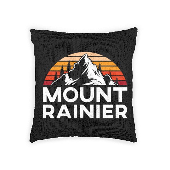 Mount Rainier Mountaineer Summit Sport Hiking Woven Pillows