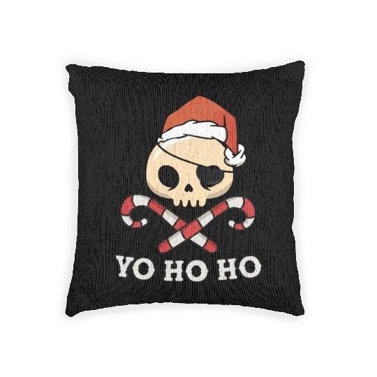 Santa Pirate Funny Christmas - Yo Ho Ho, Pirate Woven Pillows