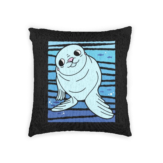 Cartoon Seals I Seal Lion I Kids Seal Woven Pillows
