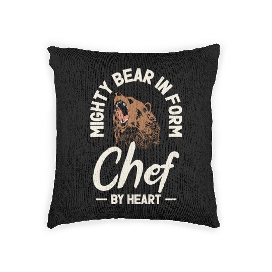 Chef Beast Animal Lover Bear Cooking Woven Pillows