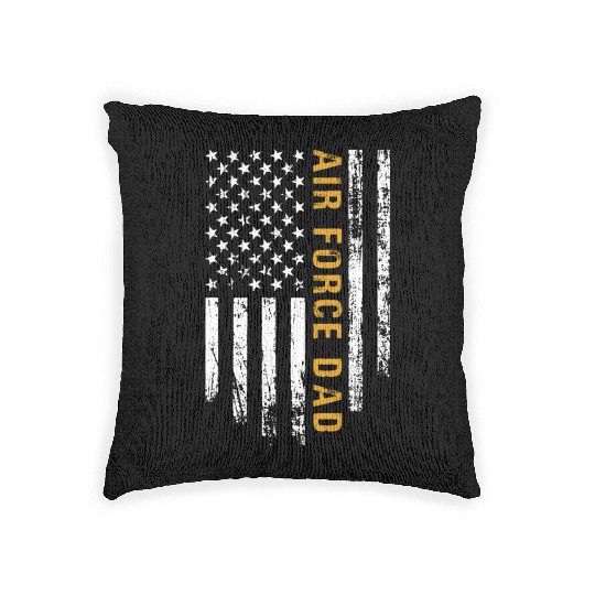 USA Flag Air Force Dad PILOT Woven Pillows