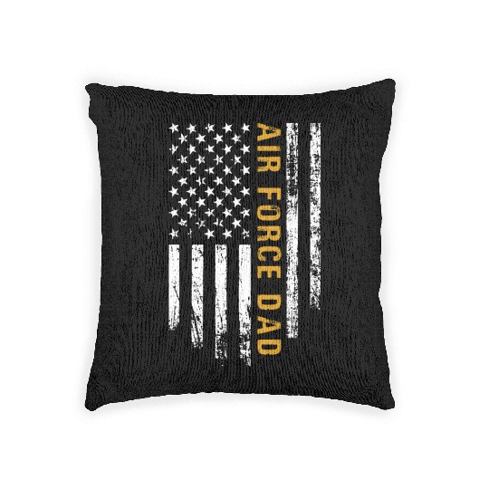 USA Flag Air Force Dad PILOT Woven Pillows