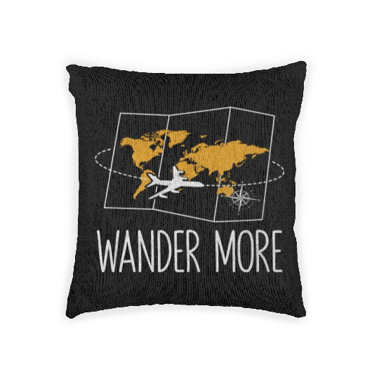 Wander More Vacation Tourist Relaxation Traveler Woven Pillows