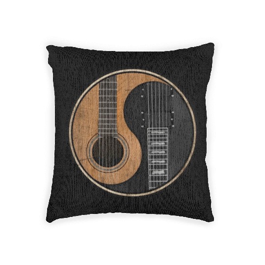 Ying Yang Guitar ArTwork Woven Pillows