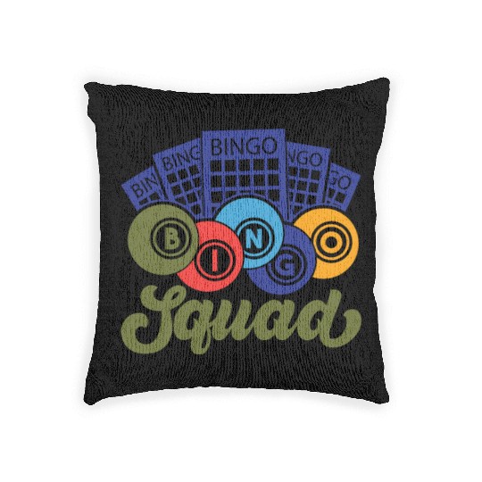 Bingo Card Game Grandma Bingo Player Bingo Cards Woven Pillows
