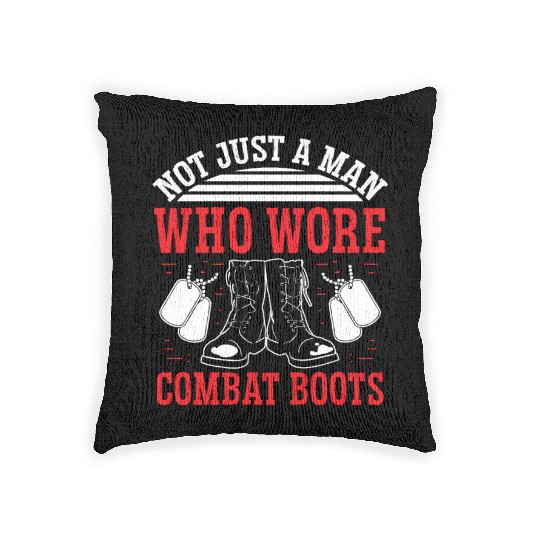Soldier not just combat boots military army Woven Pillows