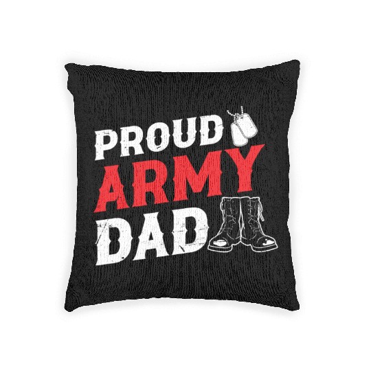 Soldier proud army dad military american veteran Woven Pillows