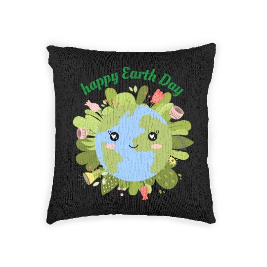 Happy Earth Day Woven Pillows
