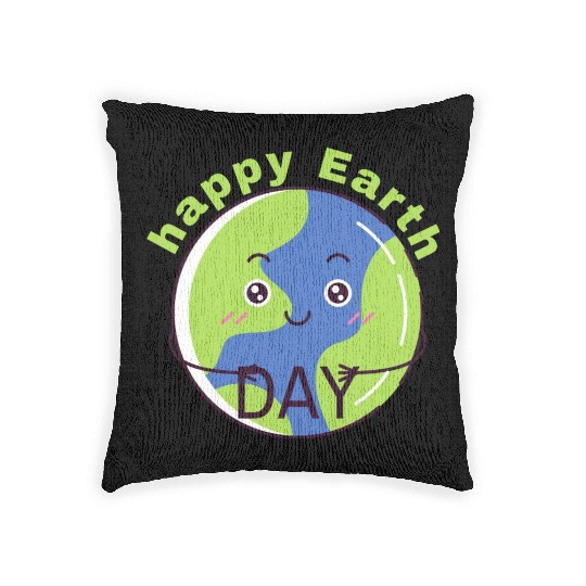 Happy Earth Day Woven Pillows