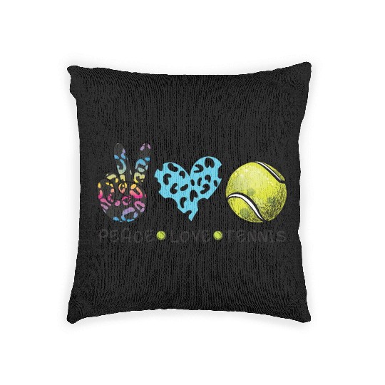 Peace Love Tennis 2 Woven Pillows