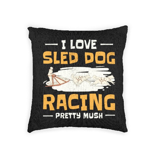 Husky Sledding Sled Dog Racing Alaskan Racers Woven Pillows