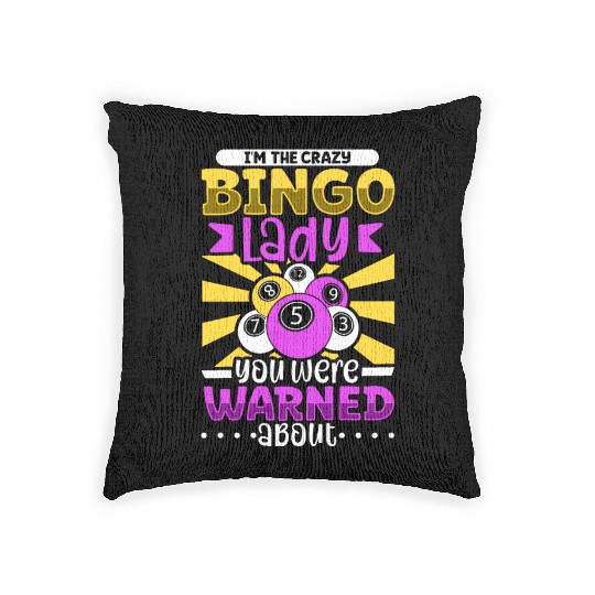 Bingo Card Game Grandma Bingo Player Bingo Cards Woven Pillows