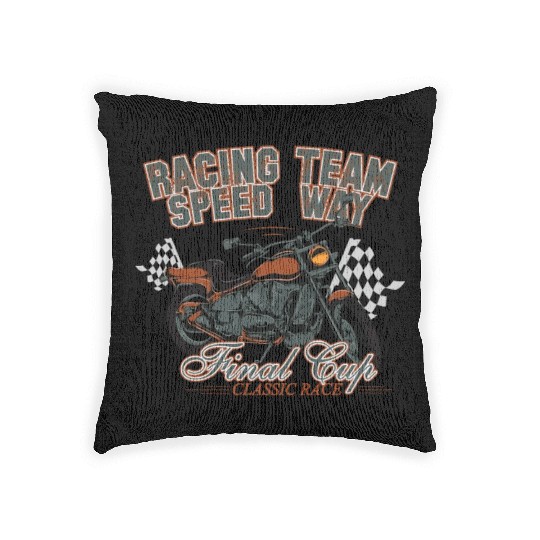 MOTORCYCLE, RACING TEAM SPEED WAY Woven Pillows
