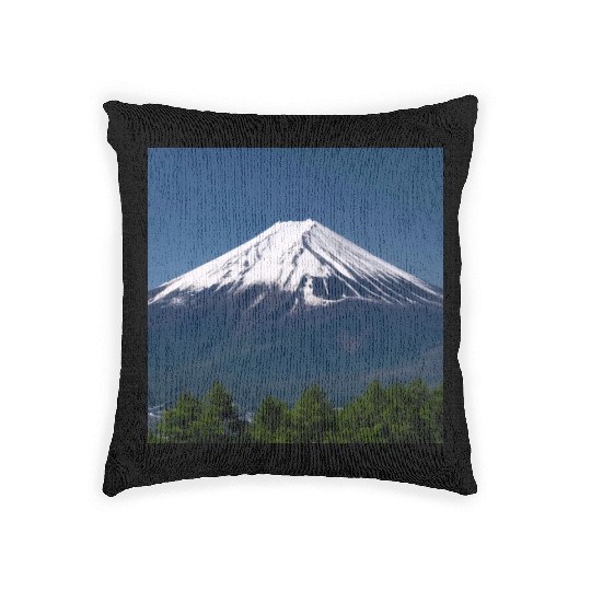 Mount Fuji Japan Panorama Souvenir Travel Trip Woven Pillows