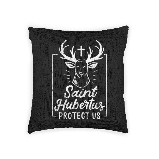Saint Hubertus Deer Hunter Elk Moose Buck Hunting Woven Pillows