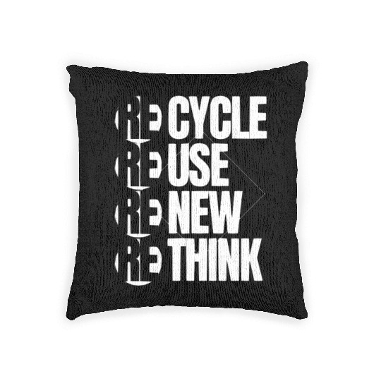 Recycle Reuse Renew Rethink For Earth Day Woven Pillows